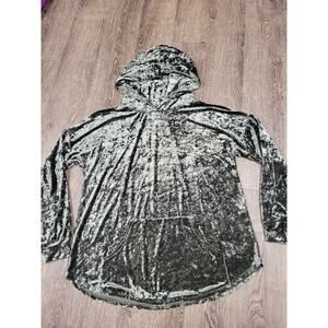 Wonderland by Orange Dark Green Velour Hoodie Sweatshirt Pullover Large